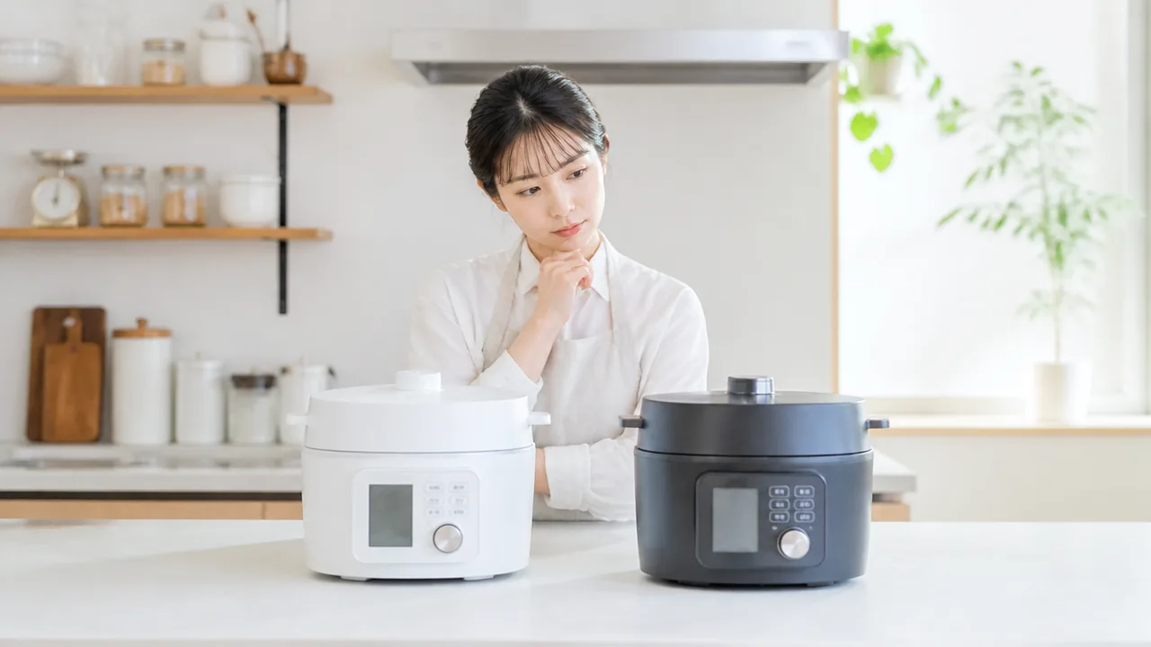 アイリスオーヤマ電気圧力鍋のホワイトとブラックの違いを比較
