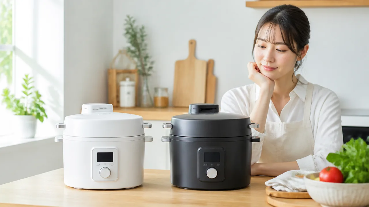アイリスオーヤマ電気圧力鍋のホワイトとブラックの違いを比較